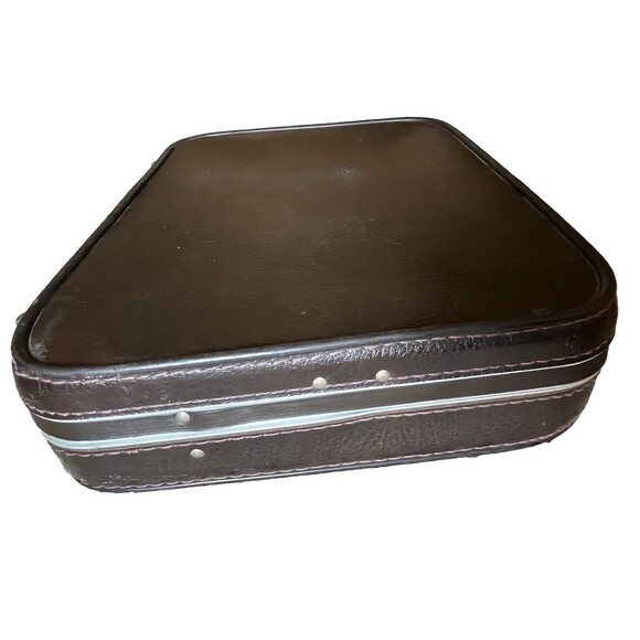 WALLSTREETER Earhart Briefcase Vintage Hard Case Faux Leather Brown Made in USA - Picture 7 of 12